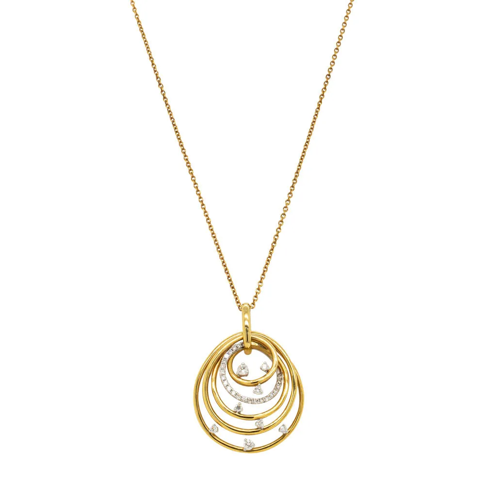 18ct White & Yellow Gold Diamond Pendant