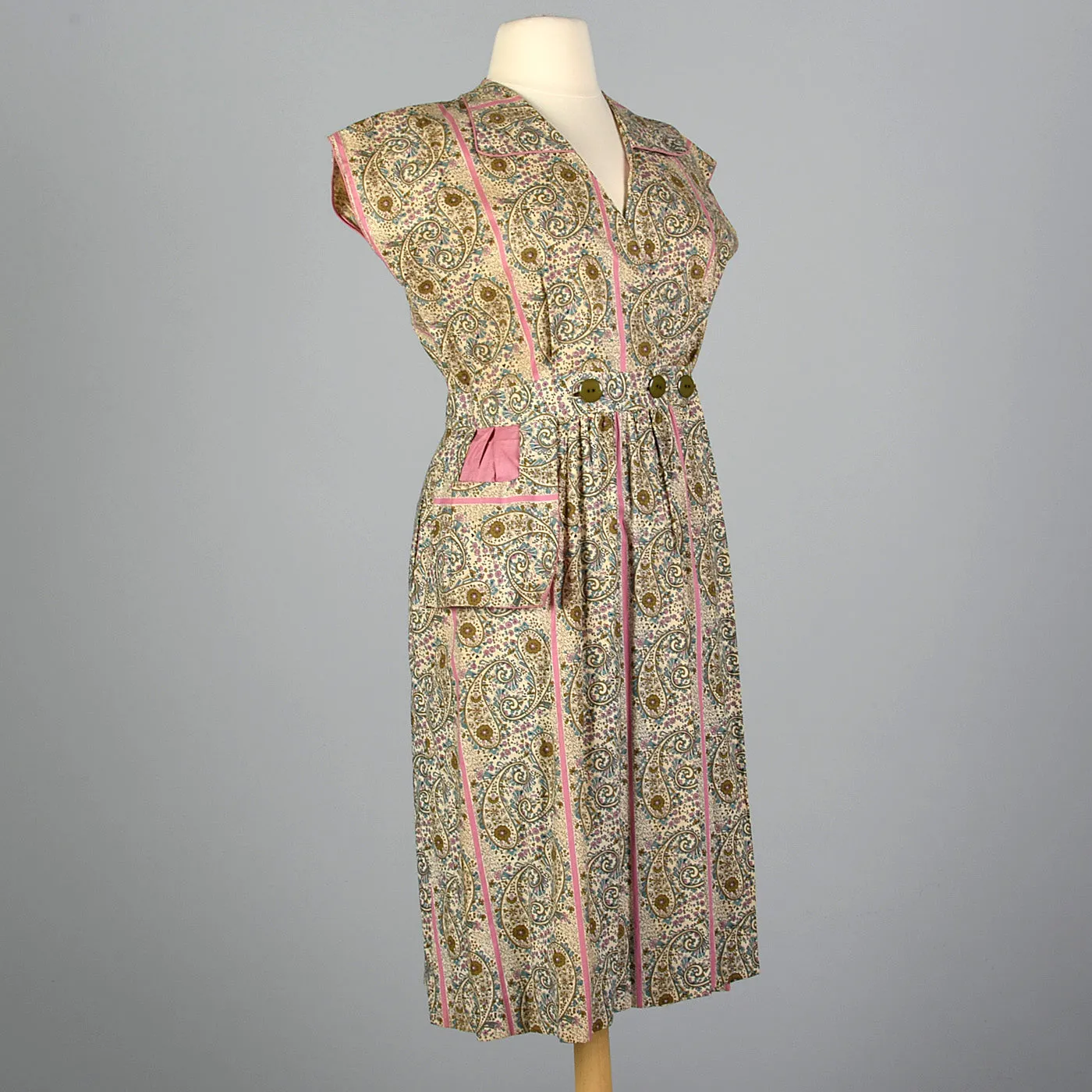 1950s Cotton Wrap Dress