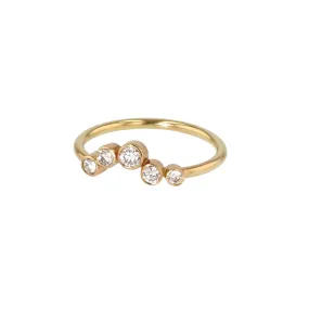 5 Stone 14K or 18K Gold Ring w. Diamonds