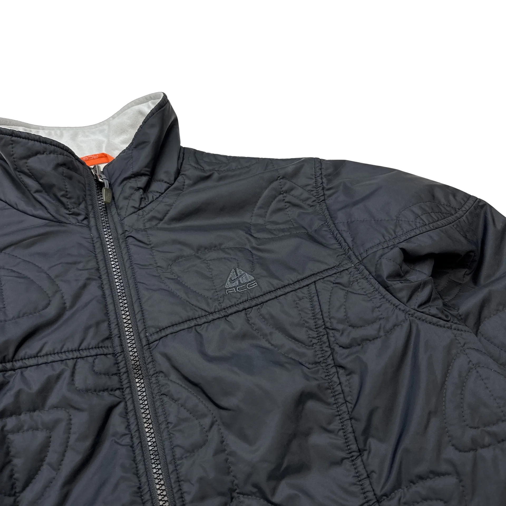 ACG Nike Black Collared Quilted Puffer Jacket - Large