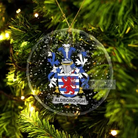 Aldborough Irish Clan Christmas Glass Ornament with Coat of Arms