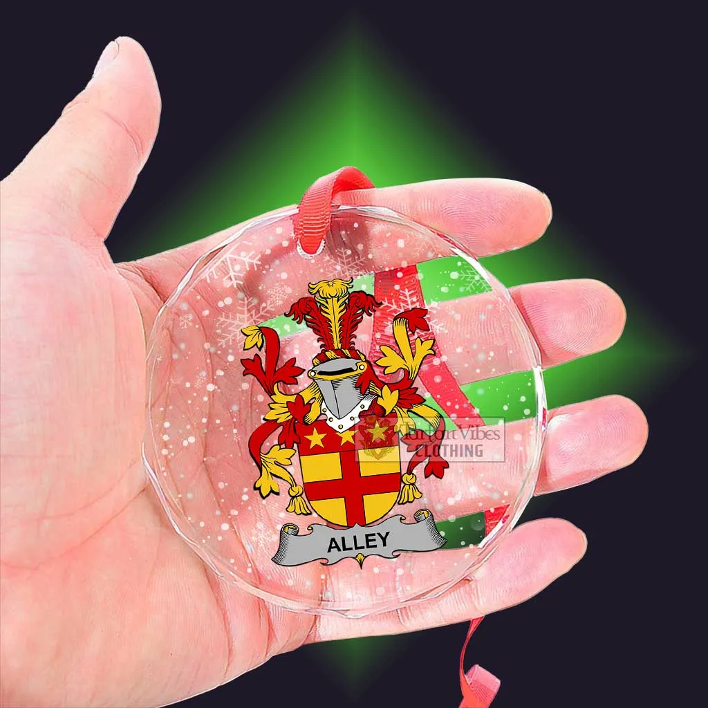 Alley Irish Clan Christmas Glass Ornament with Coat of Arms