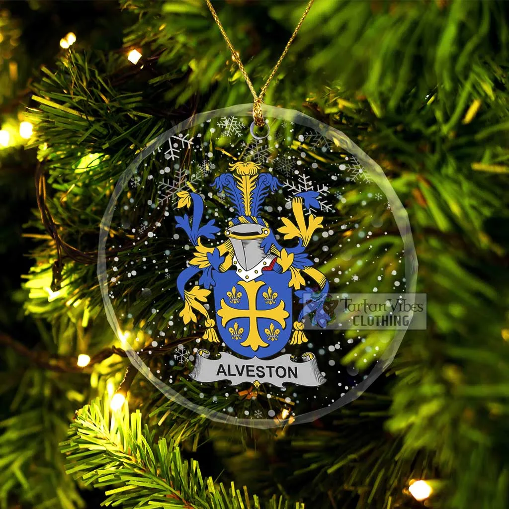 Alveston Irish Clan Christmas Glass Ornament with Coat of Arms