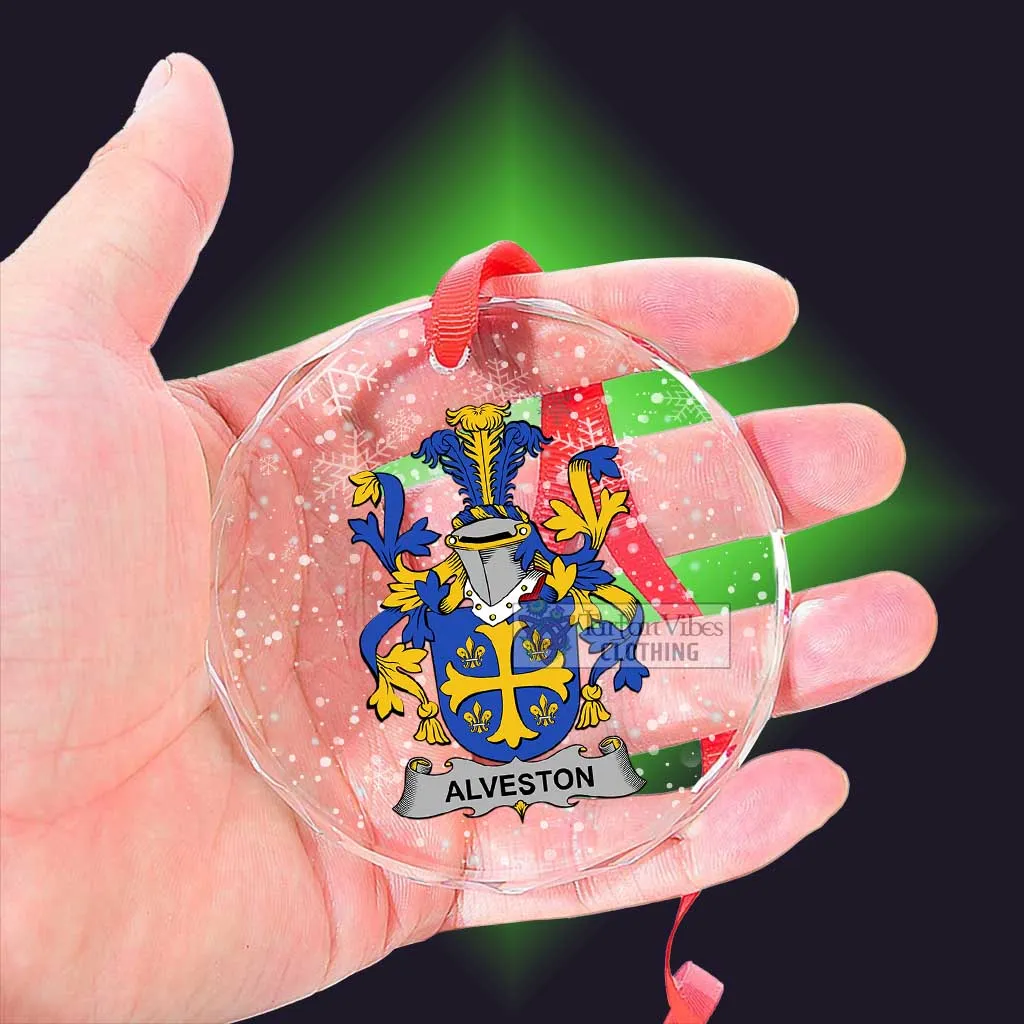 Alveston Irish Clan Christmas Glass Ornament with Coat of Arms