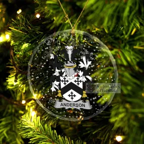 Anderson Irish Clan Christmas Glass Ornament with Coat of Arms