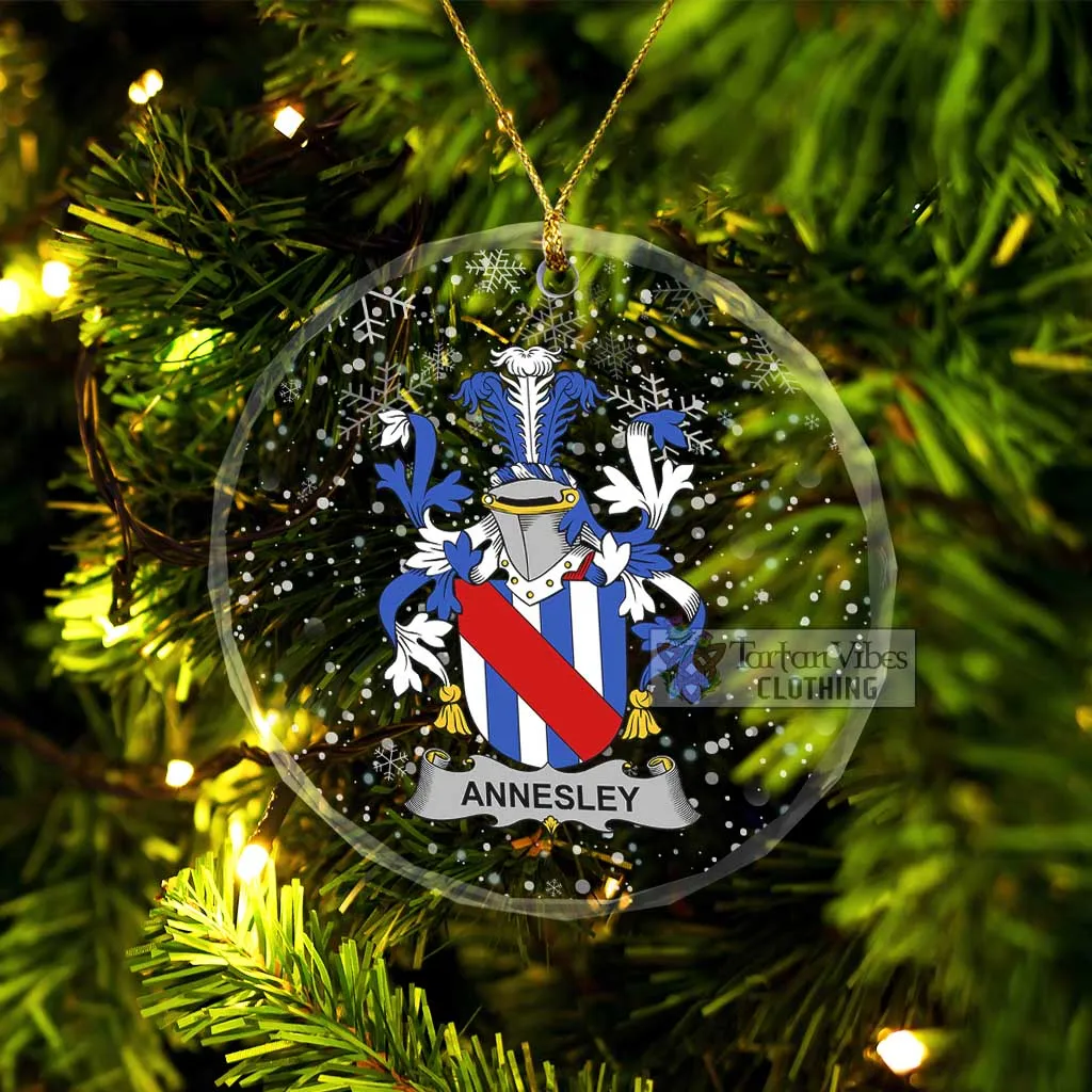 Annesley Irish Clan Christmas Glass Ornament with Coat of Arms