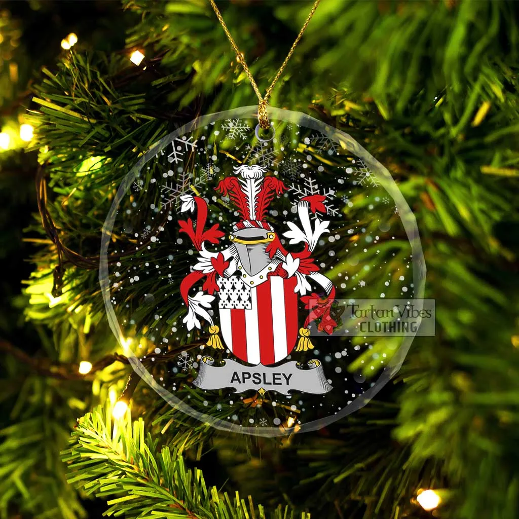 Apsley Irish Clan Christmas Glass Ornament with Coat of Arms