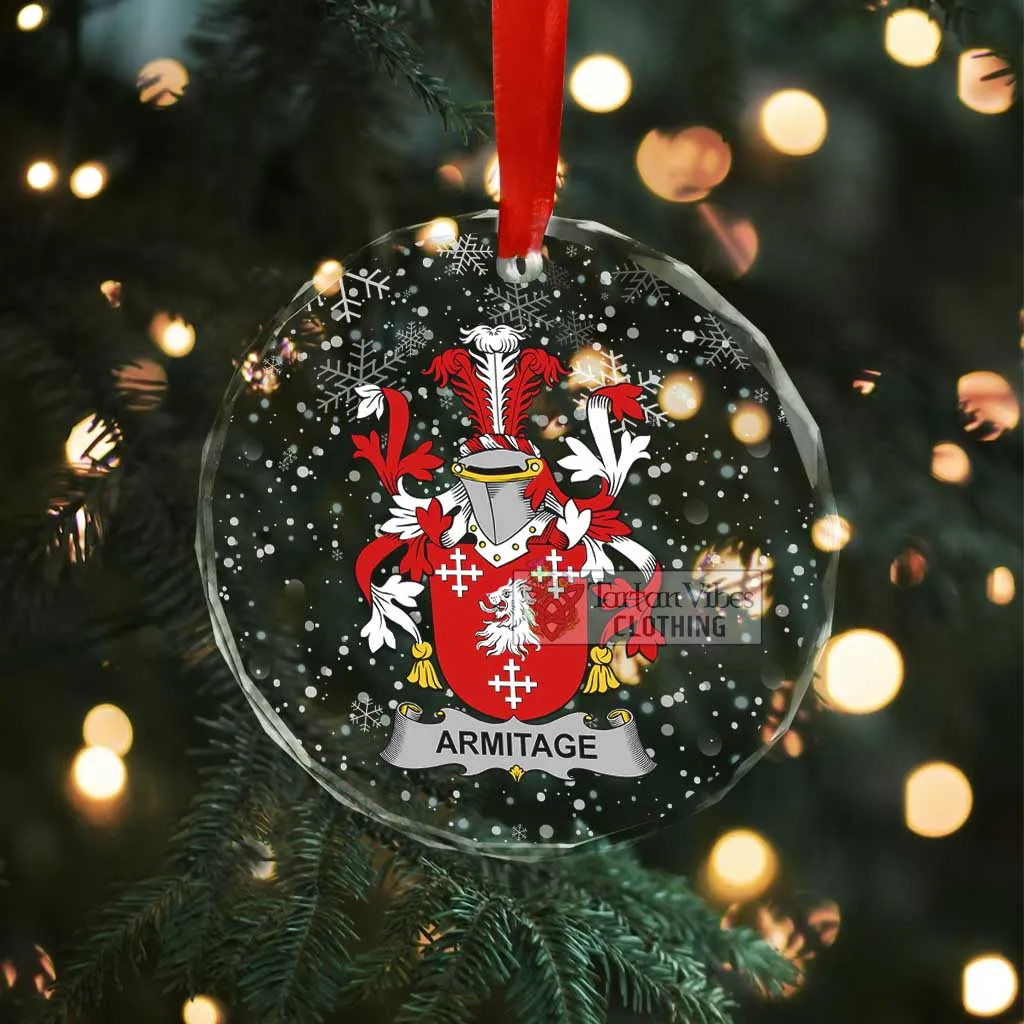 Armitage Irish Clan Christmas Glass Ornament with Coat of Arms