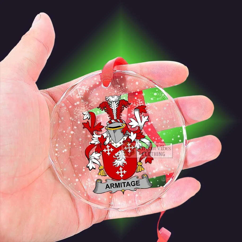 Armitage Irish Clan Christmas Glass Ornament with Coat of Arms