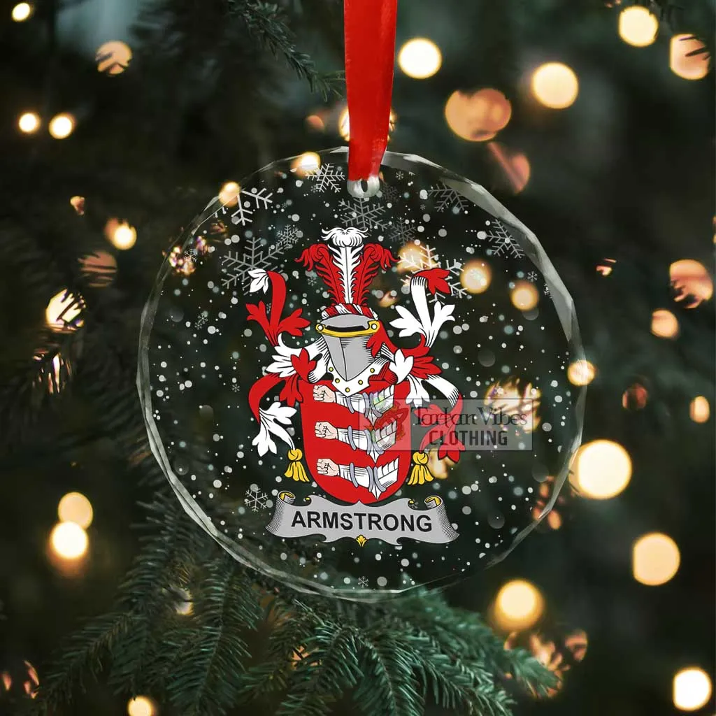 Armstrong Irish Clan Christmas Glass Ornament with Coat of Arms