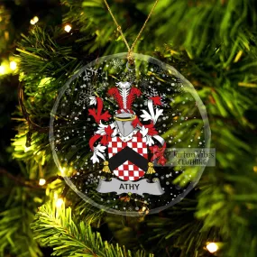 Athy Irish Clan Christmas Glass Ornament with Coat of Arms