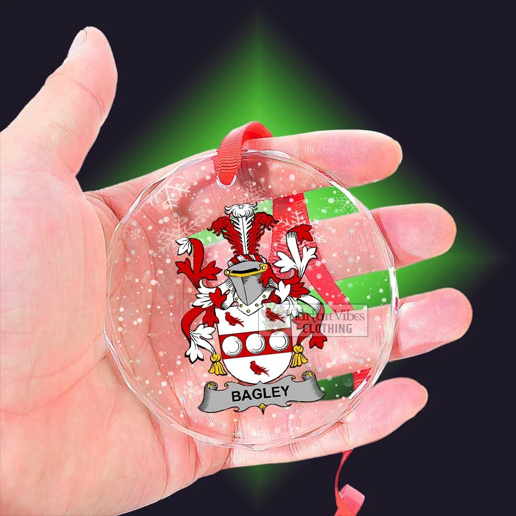 Bagley Irish Clan Christmas Glass Ornament with Coat of Arms