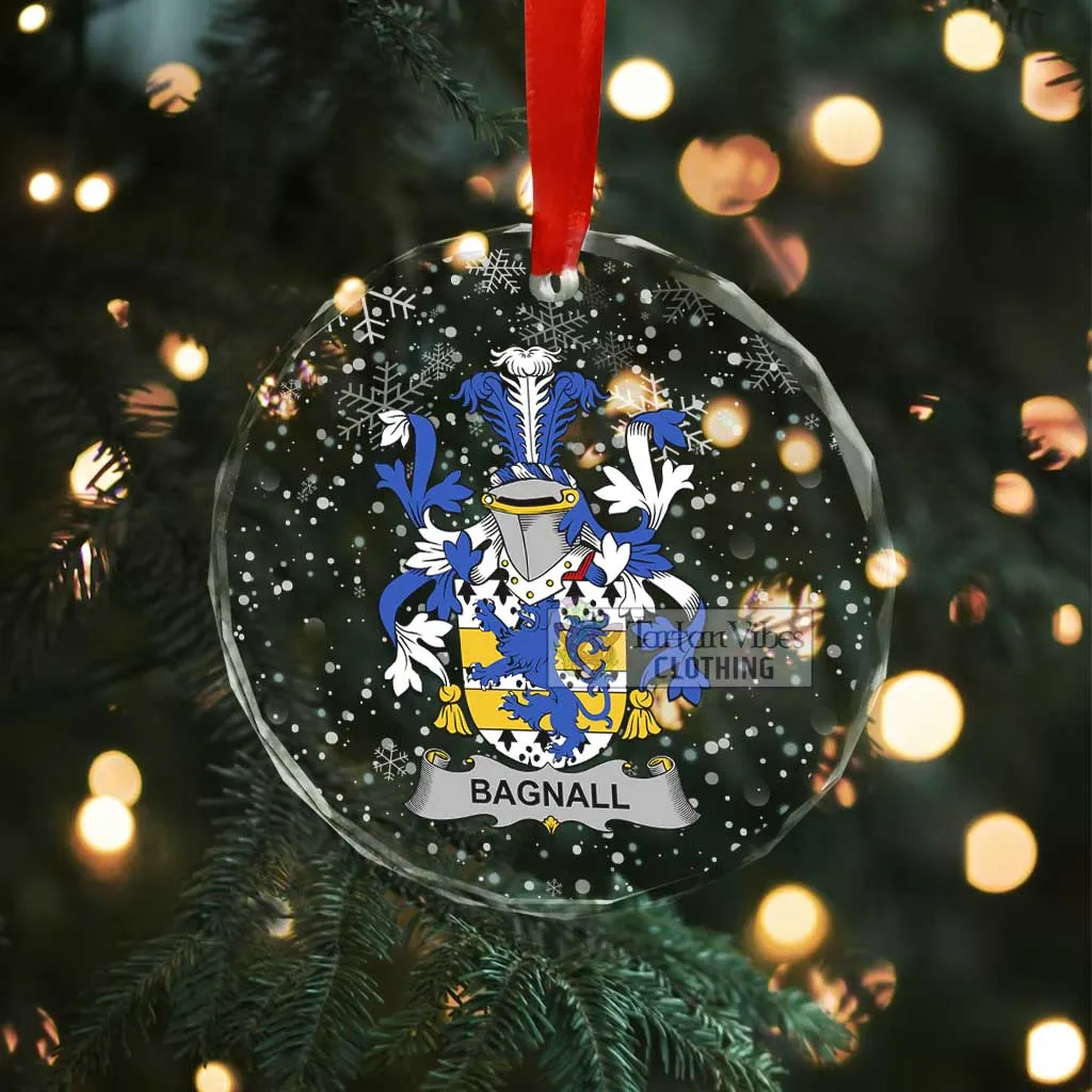 Bagnall Irish Clan Christmas Glass Ornament with Coat of Arms