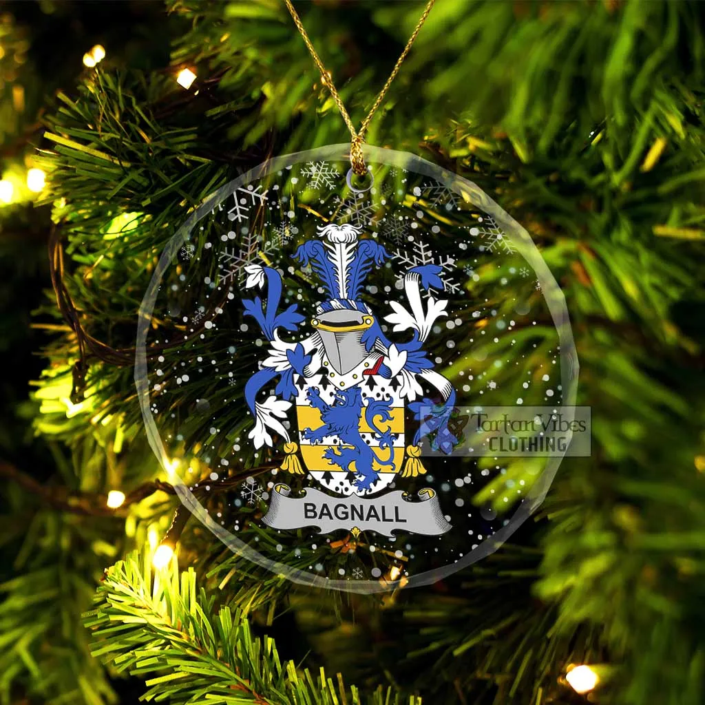 Bagnall Irish Clan Christmas Glass Ornament with Coat of Arms