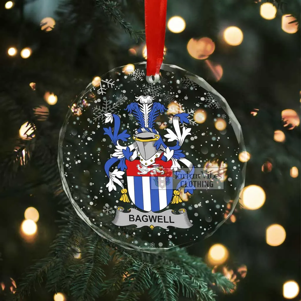 Bagwell Irish Clan Christmas Glass Ornament with Coat of Arms