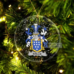 Baillie Irish Clan Christmas Glass Ornament with Coat of Arms