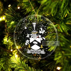 Balfour Irish Clan Christmas Glass Ornament with Coat of Arms