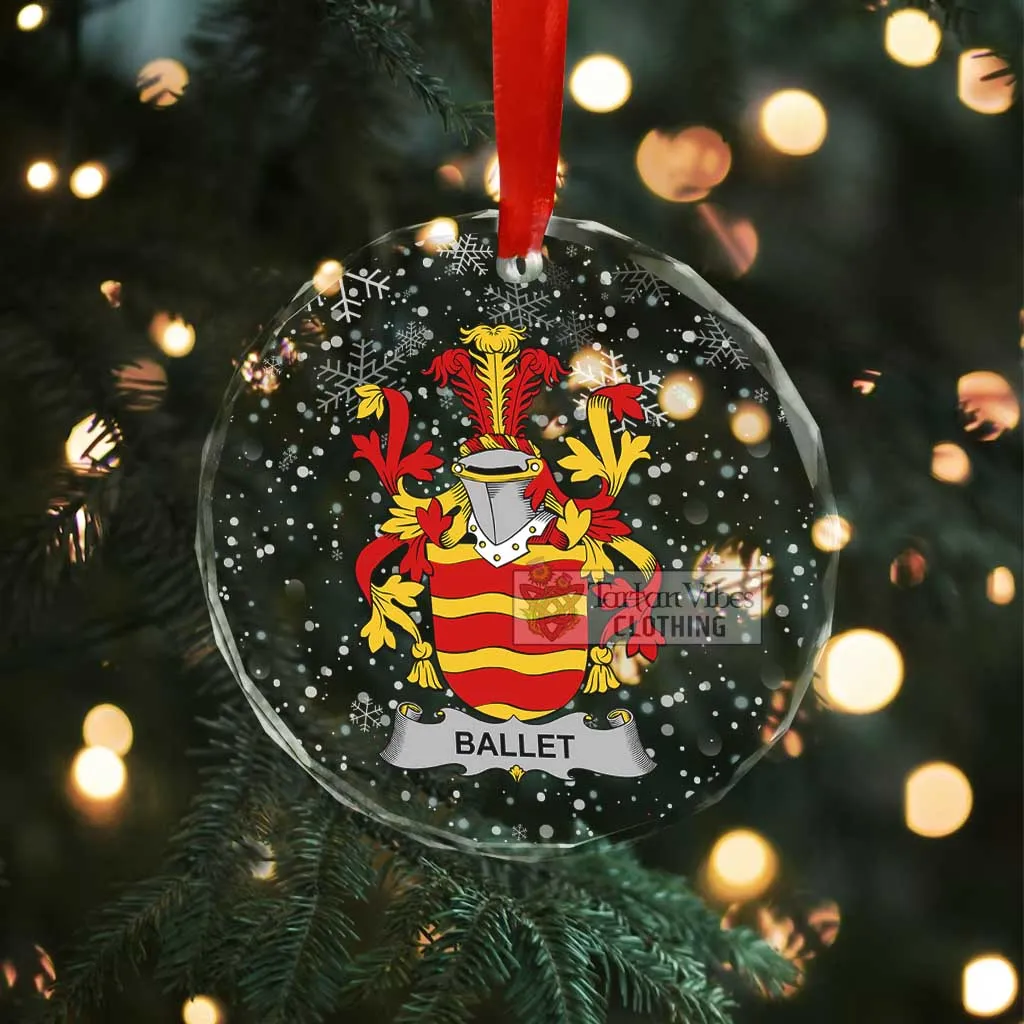 Ballet Irish Clan Christmas Glass Ornament with Coat of Arms