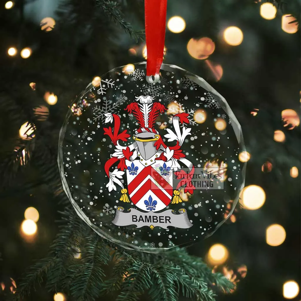 Bamber Irish Clan Christmas Glass Ornament with Coat of Arms