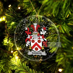 Bannon Irish Clan Christmas Glass Ornament with Coat of Arms