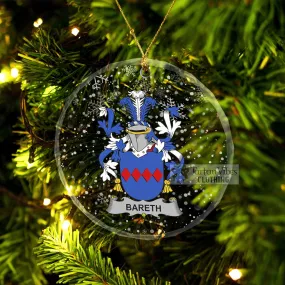 Bareth Irish Clan Christmas Glass Ornament with Coat of Arms