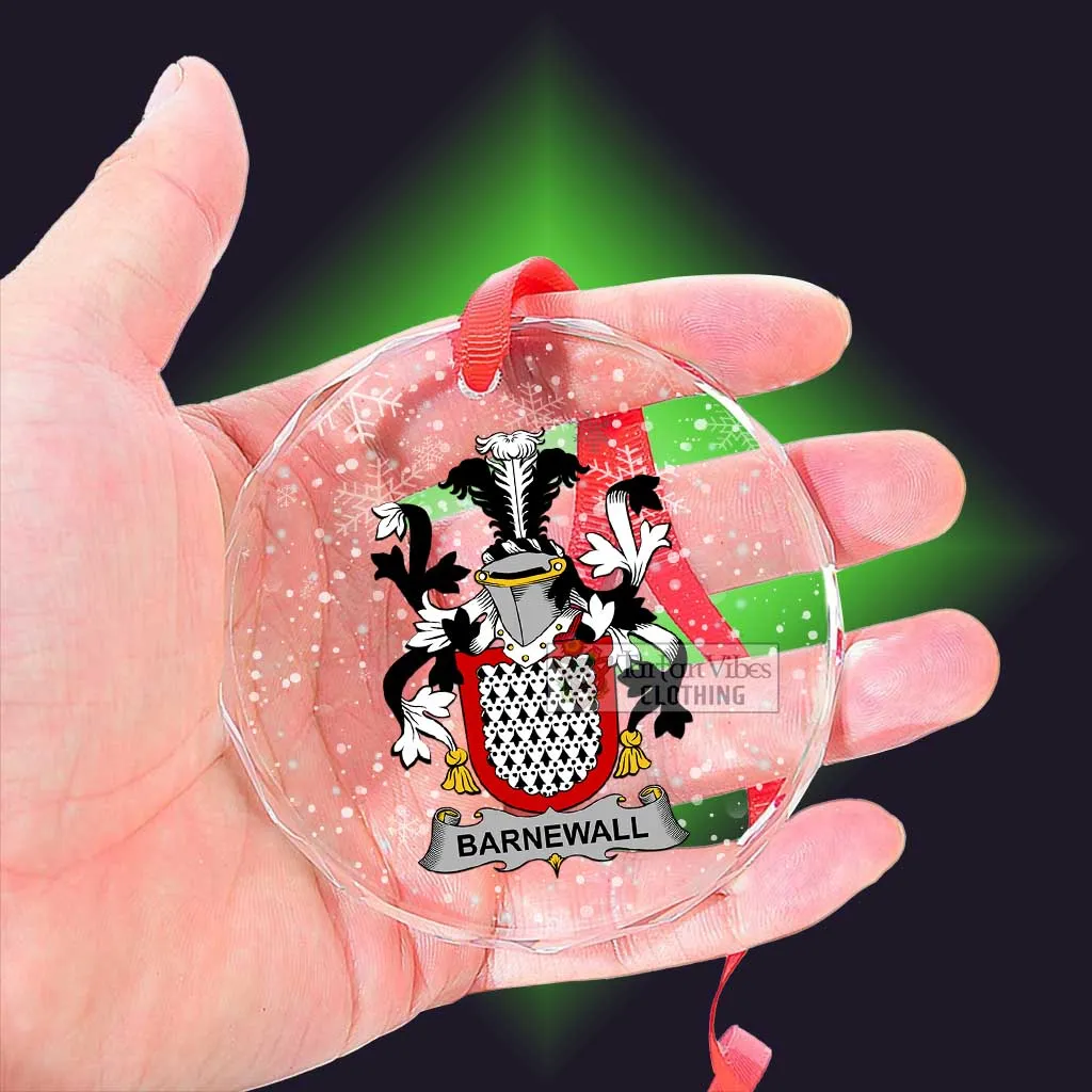 Barnewall Irish Clan Christmas Glass Ornament with Coat of Arms