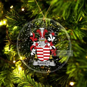 Barrett Irish Clan Christmas Glass Ornament with Coat of Arms