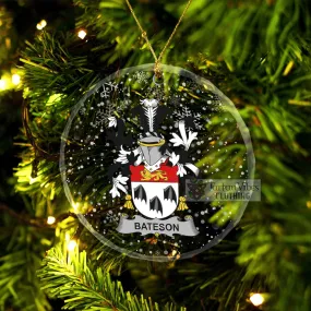 Bateson Irish Clan Christmas Glass Ornament with Coat of Arms