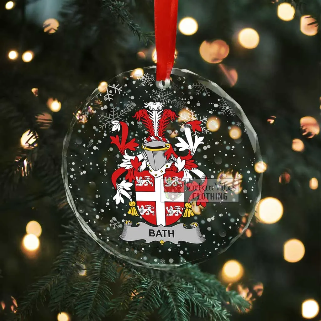 Bath Irish Clan Christmas Glass Ornament with Coat of Arms