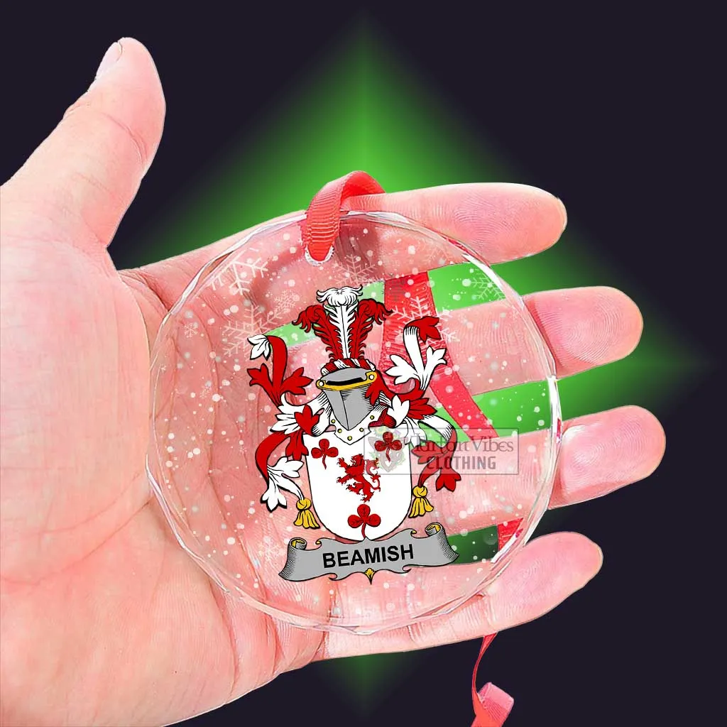 Beamish Irish Clan Christmas Glass Ornament with Coat of Arms