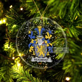 Beaumont Irish Clan Christmas Glass Ornament with Coat of Arms