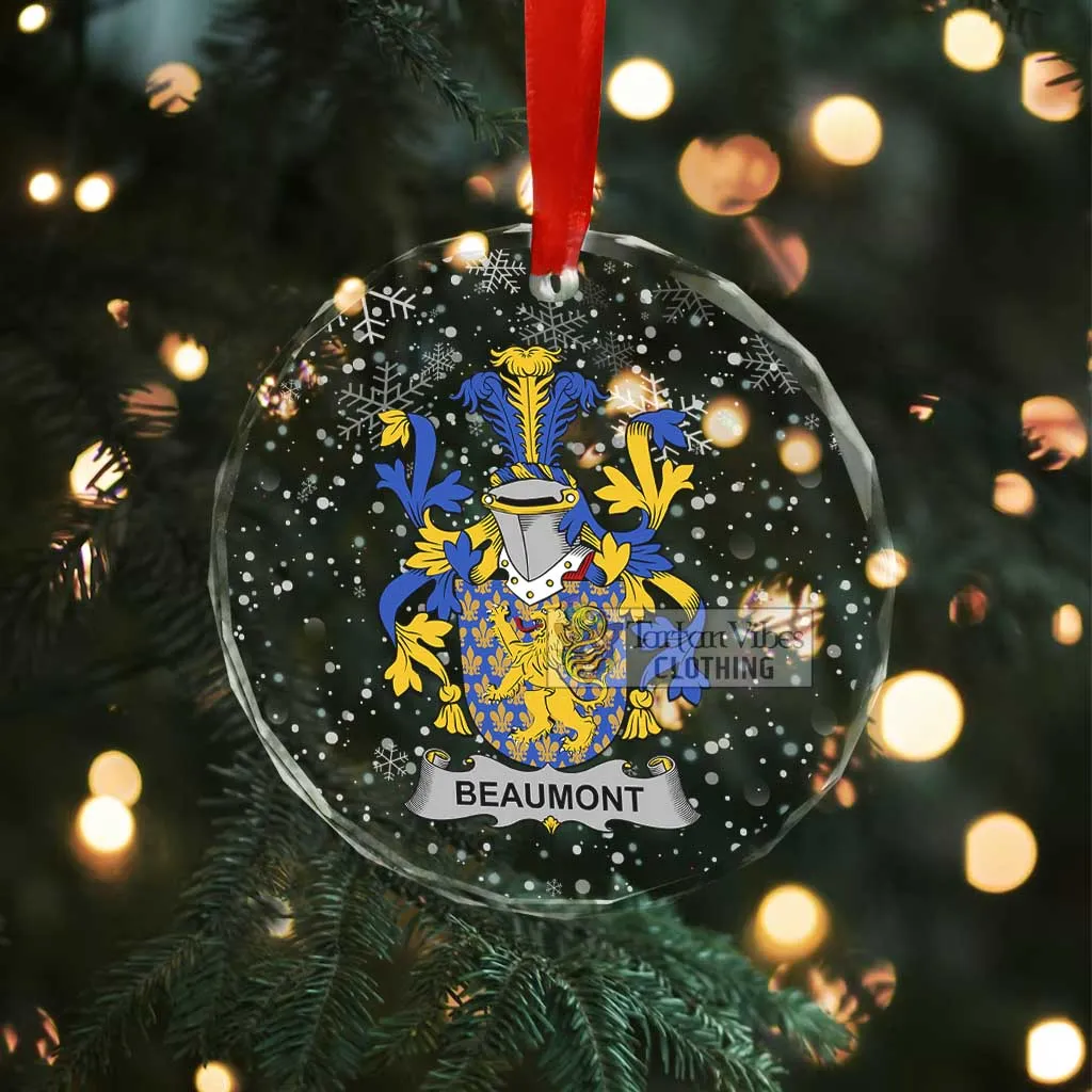 Beaumont Irish Clan Christmas Glass Ornament with Coat of Arms