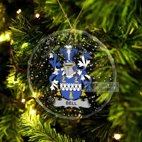 Bell Irish Clan Christmas Glass Ornament with Coat of Arms