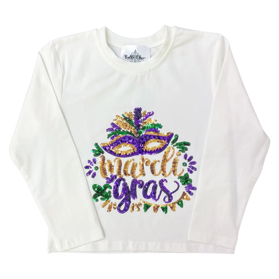 Belle Cher Sequin Top - Mardi Gras Mask