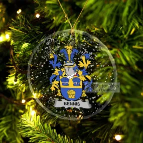 Bennis Irish Clan Christmas Glass Ornament with Coat of Arms