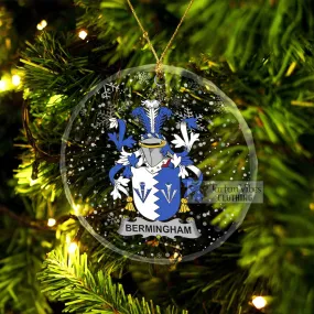 Bermingham Irish Clan Christmas Glass Ornament with Coat of Arms