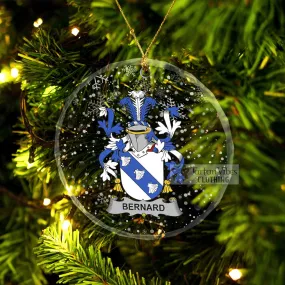 Bernard Irish Clan Christmas Glass Ornament with Coat of Arms