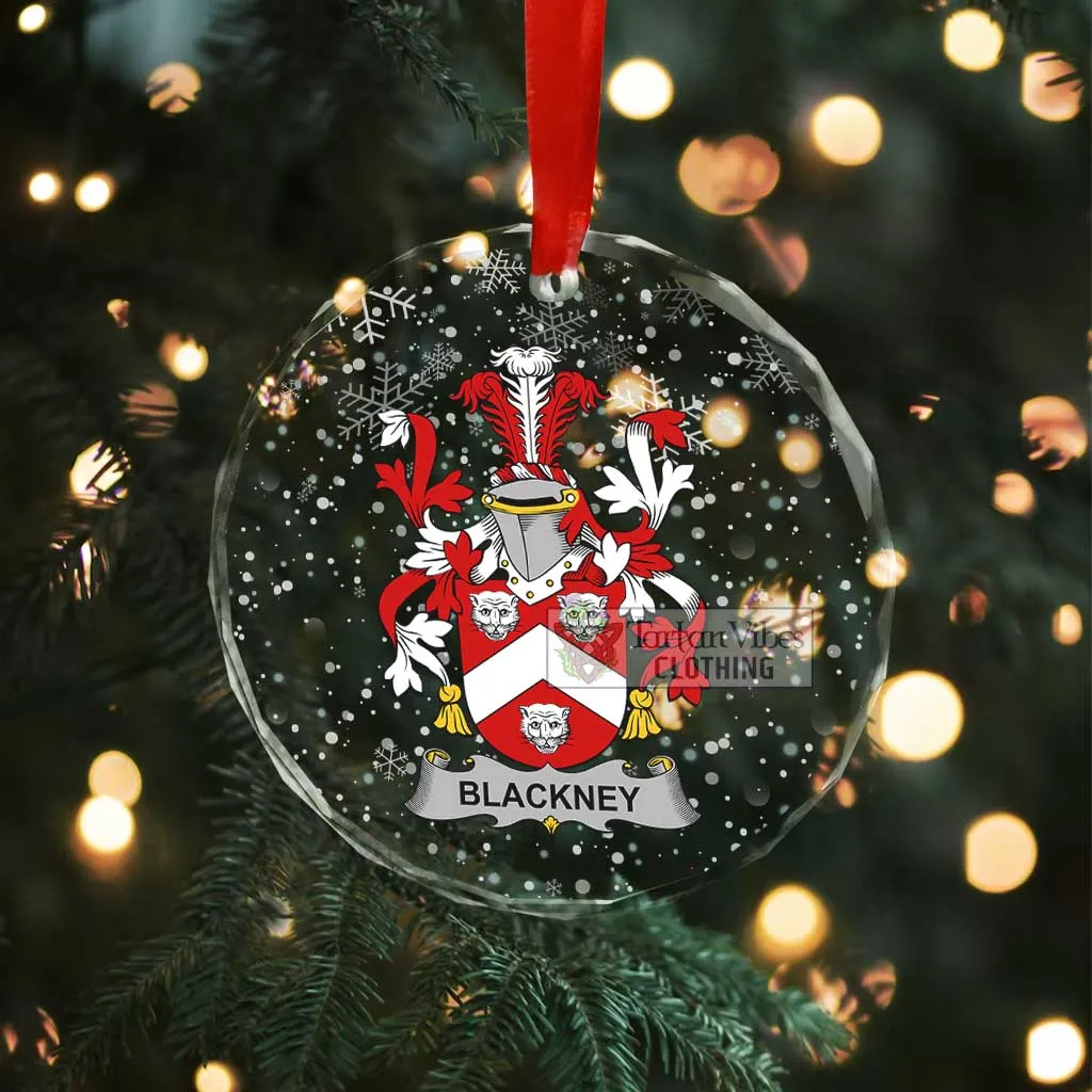 Blackney Irish Clan Christmas Glass Ornament with Coat of Arms