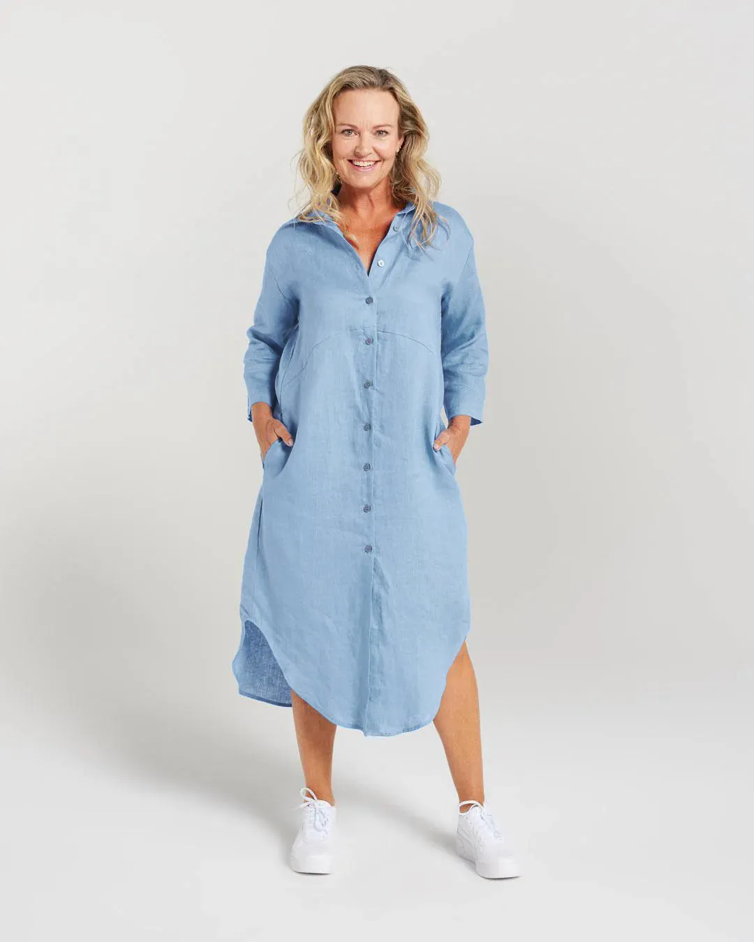 Blackstone Plain Linen Shirt Dress