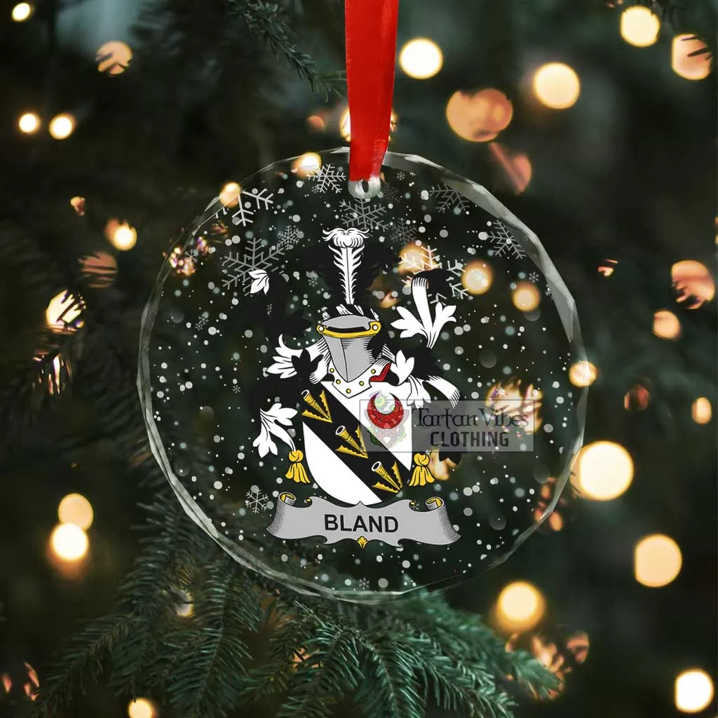 Bland Irish Clan Christmas Glass Ornament with Coat of Arms