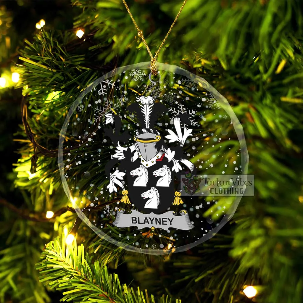 Blayney Irish Clan Christmas Glass Ornament with Coat of Arms