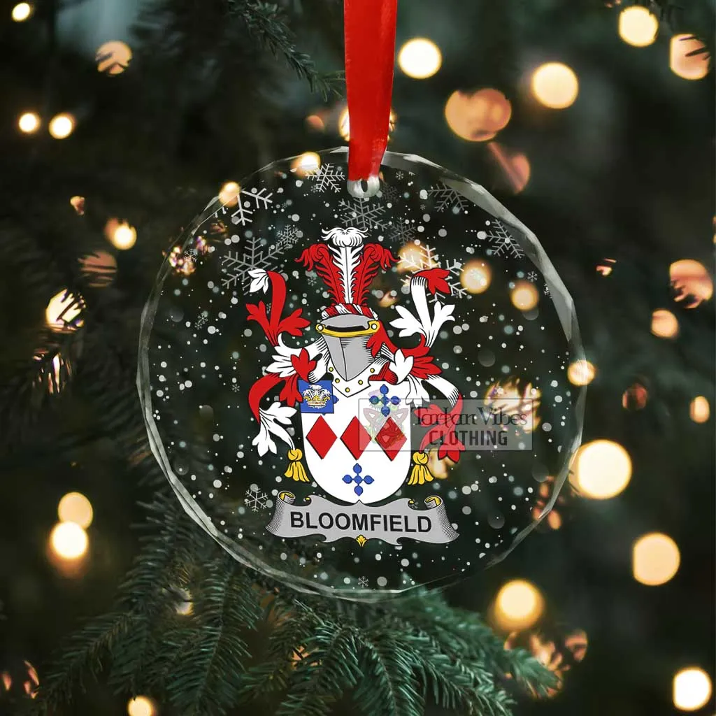 Bloomfield Irish Clan Christmas Glass Ornament with Coat of Arms