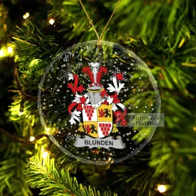 Blunden Irish Clan Christmas Glass Ornament with Coat of Arms