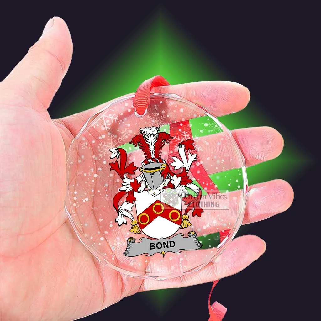 Bond Irish Clan Christmas Glass Ornament with Coat of Arms