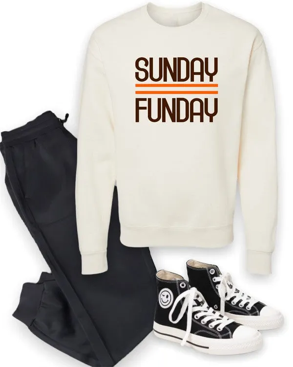 Brown and Orange Sunday Funday Crewneck Sweatshirt