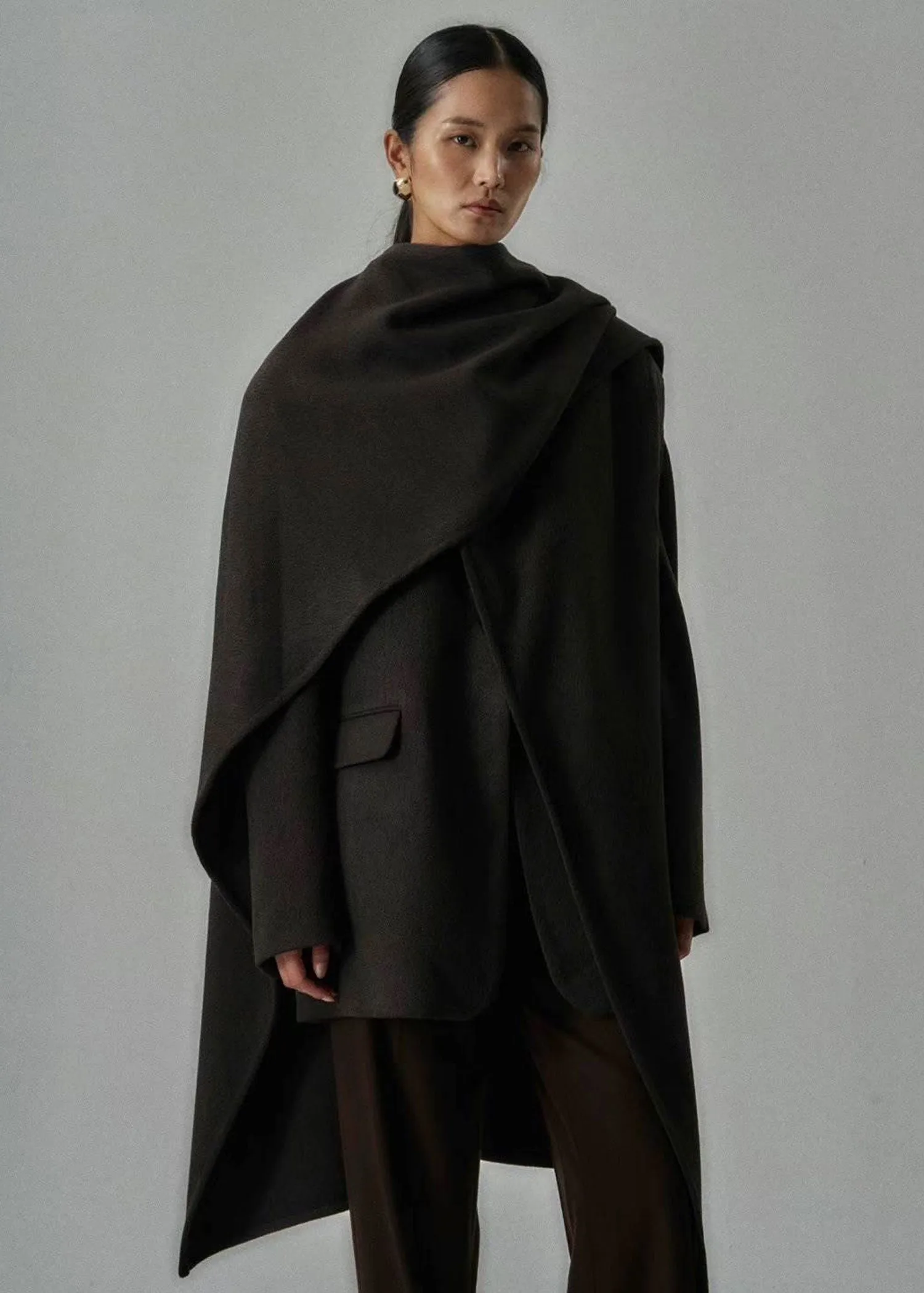 Brown Wool Cape Coat