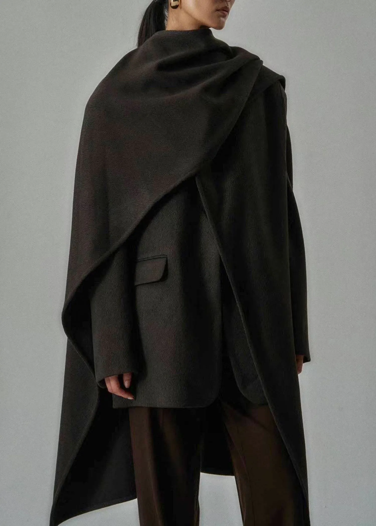 Brown Wool Cape Coat