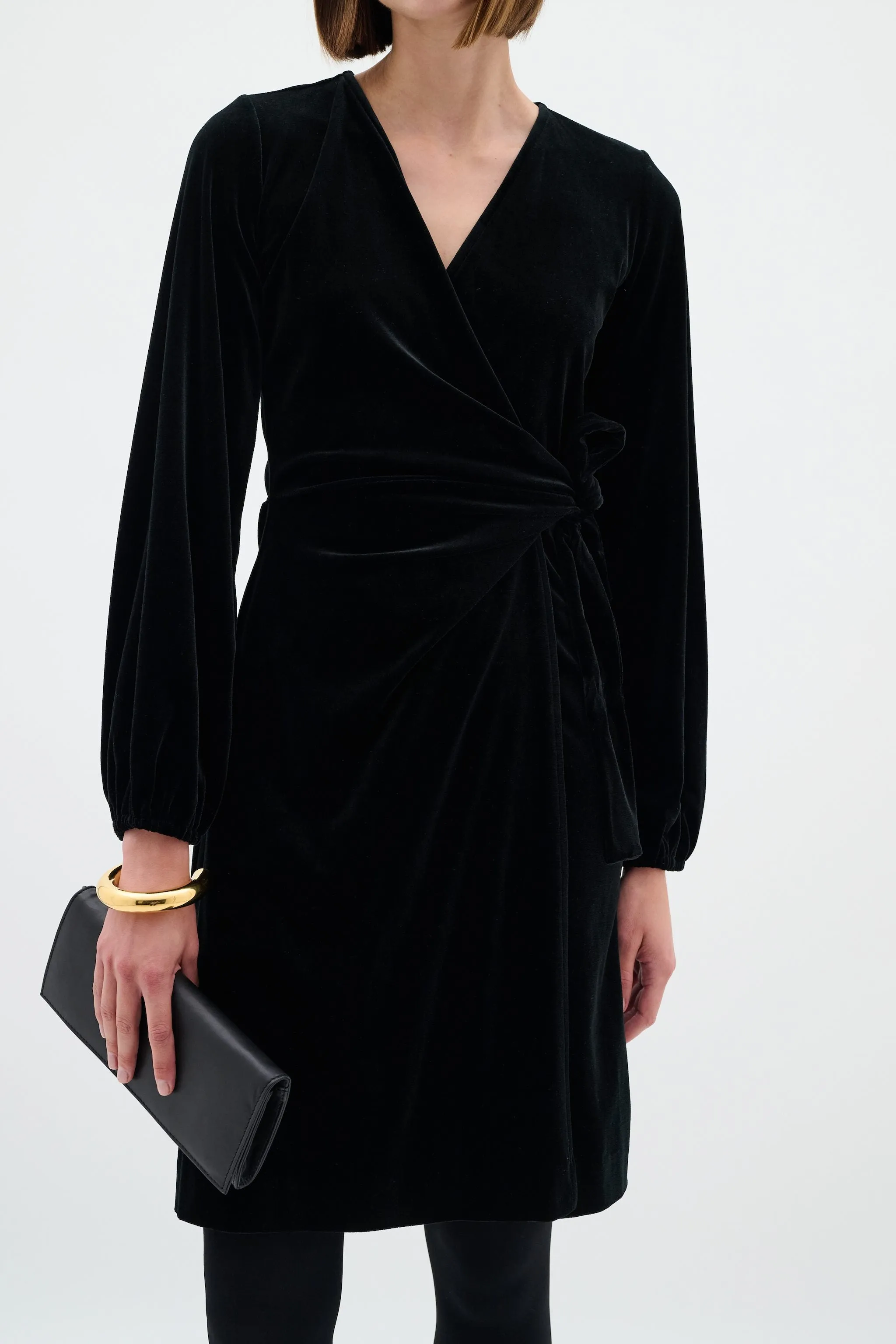 BrynnIW Goriel Wrap Dress - Black