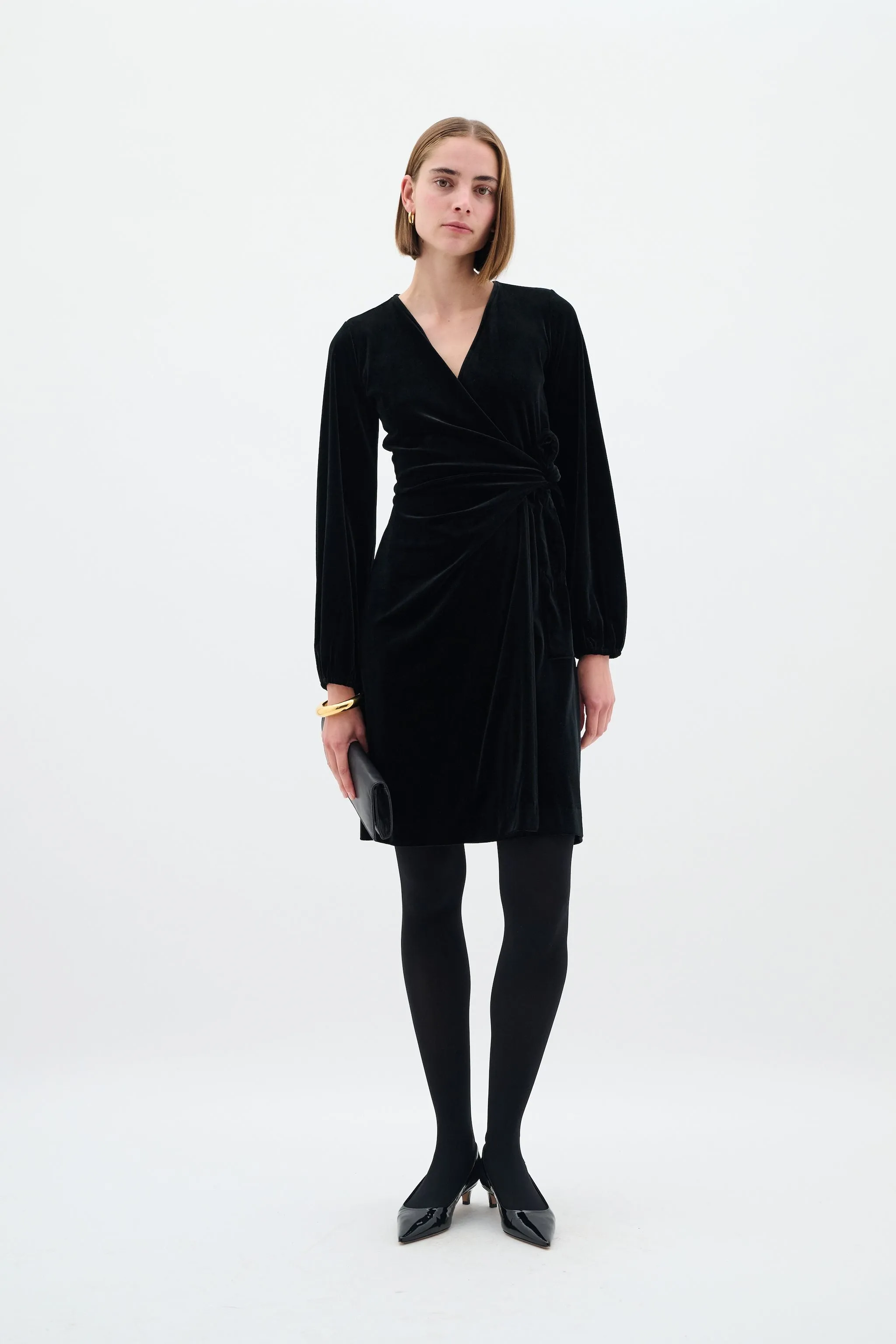 BrynnIW Goriel Wrap Dress - Black