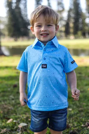 CA JNR Funky Golf Shirt | Blue Paint Splatter